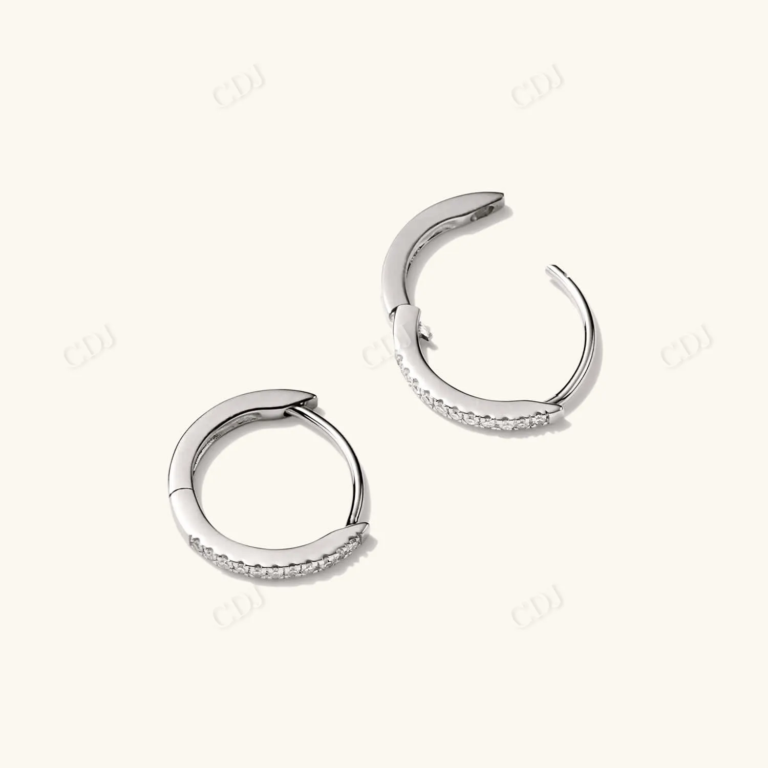 0.063CT Lab Grown Diamond Pave Hoops Earring