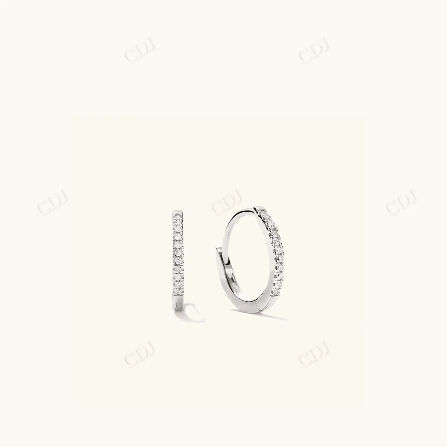 0.063CT Lab Grown Diamond Pave Hoops Earring