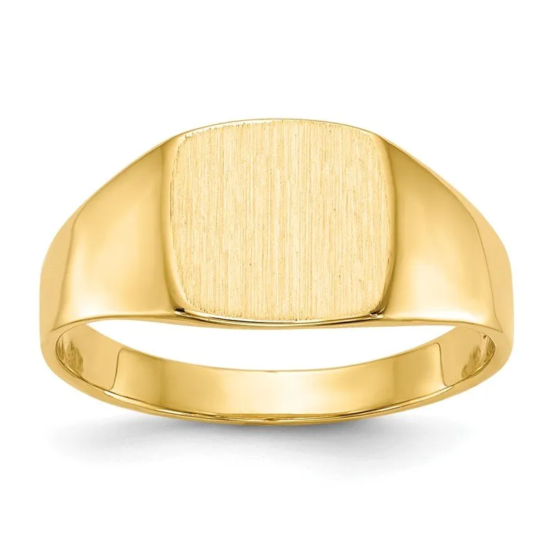 14k 8.5x9.0mm Closed Back Signet Ring