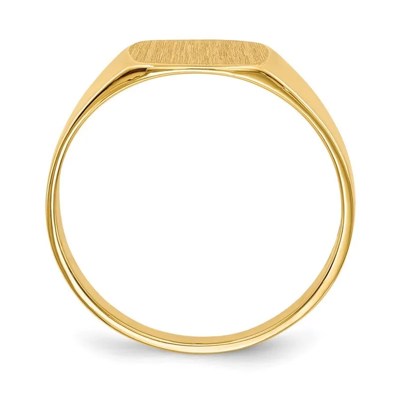 14k 8.5x9.0mm Closed Back Signet Ring