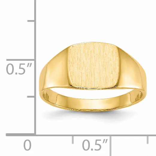 14k 8.5x9.0mm Closed Back Signet Ring