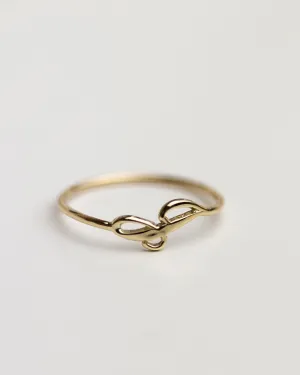 14k Cursive Letter Ring