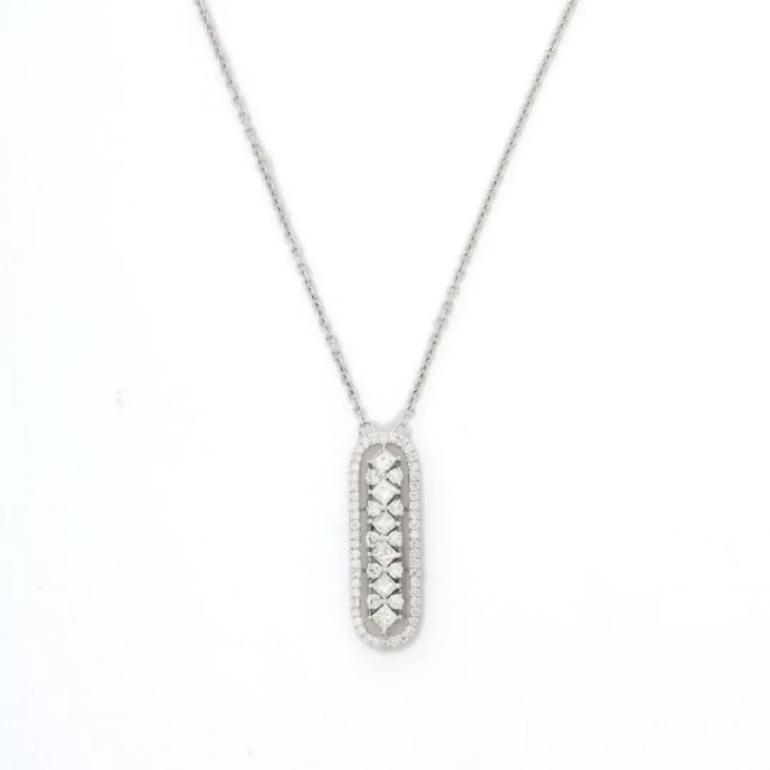 14K Diamond Bar Necklace