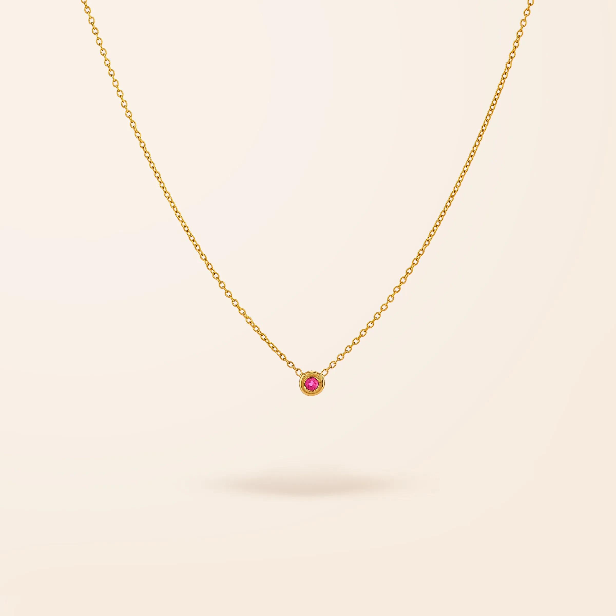 14K Gold Birthstone Necklace