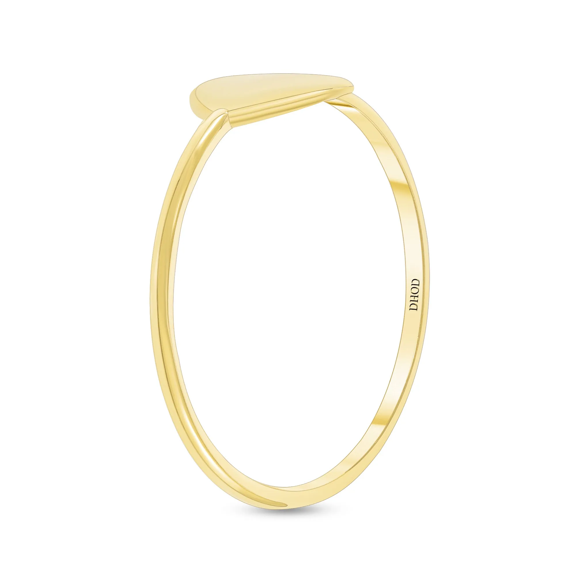 14K Gold Disc ID Ring