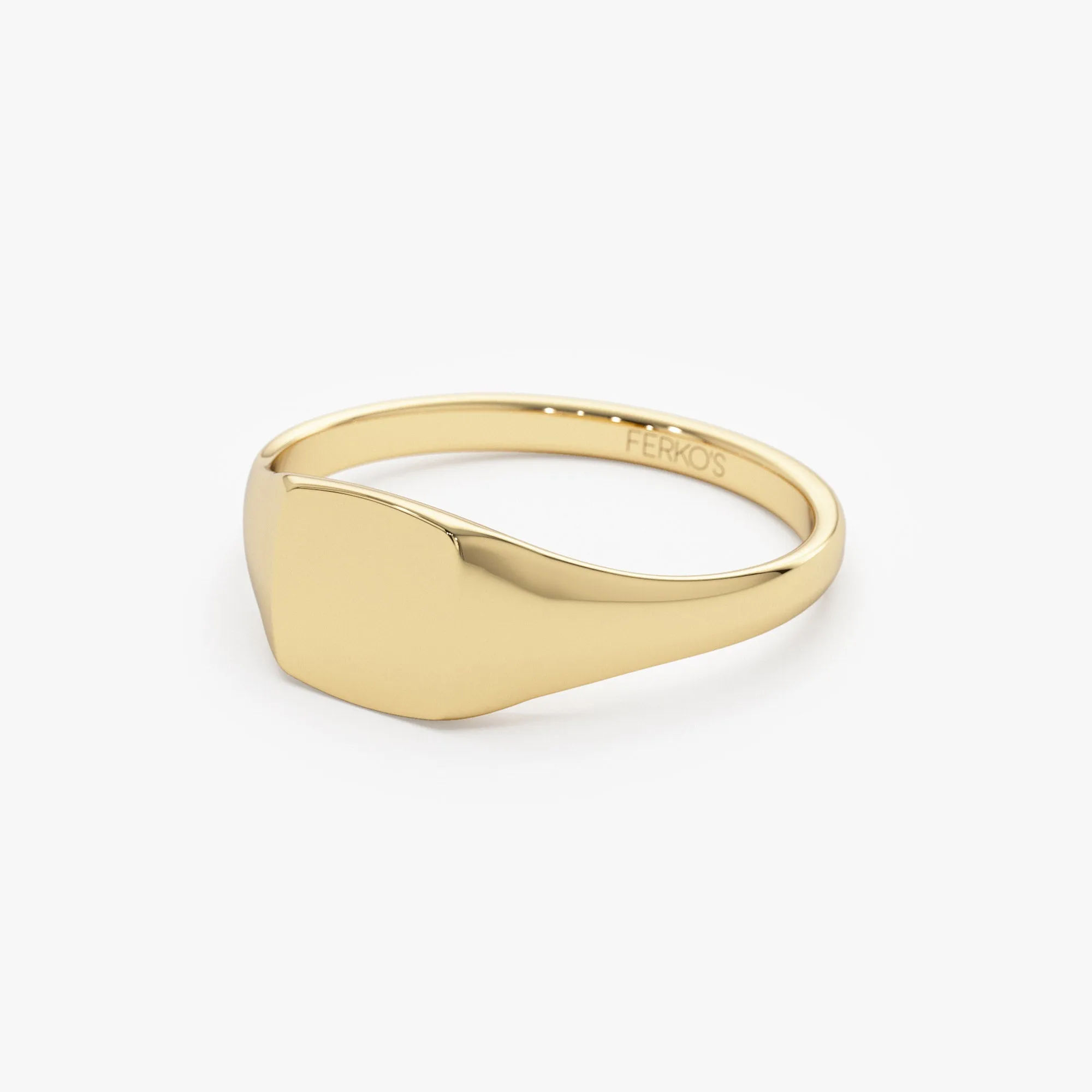 14k Gold Square Signet Ring