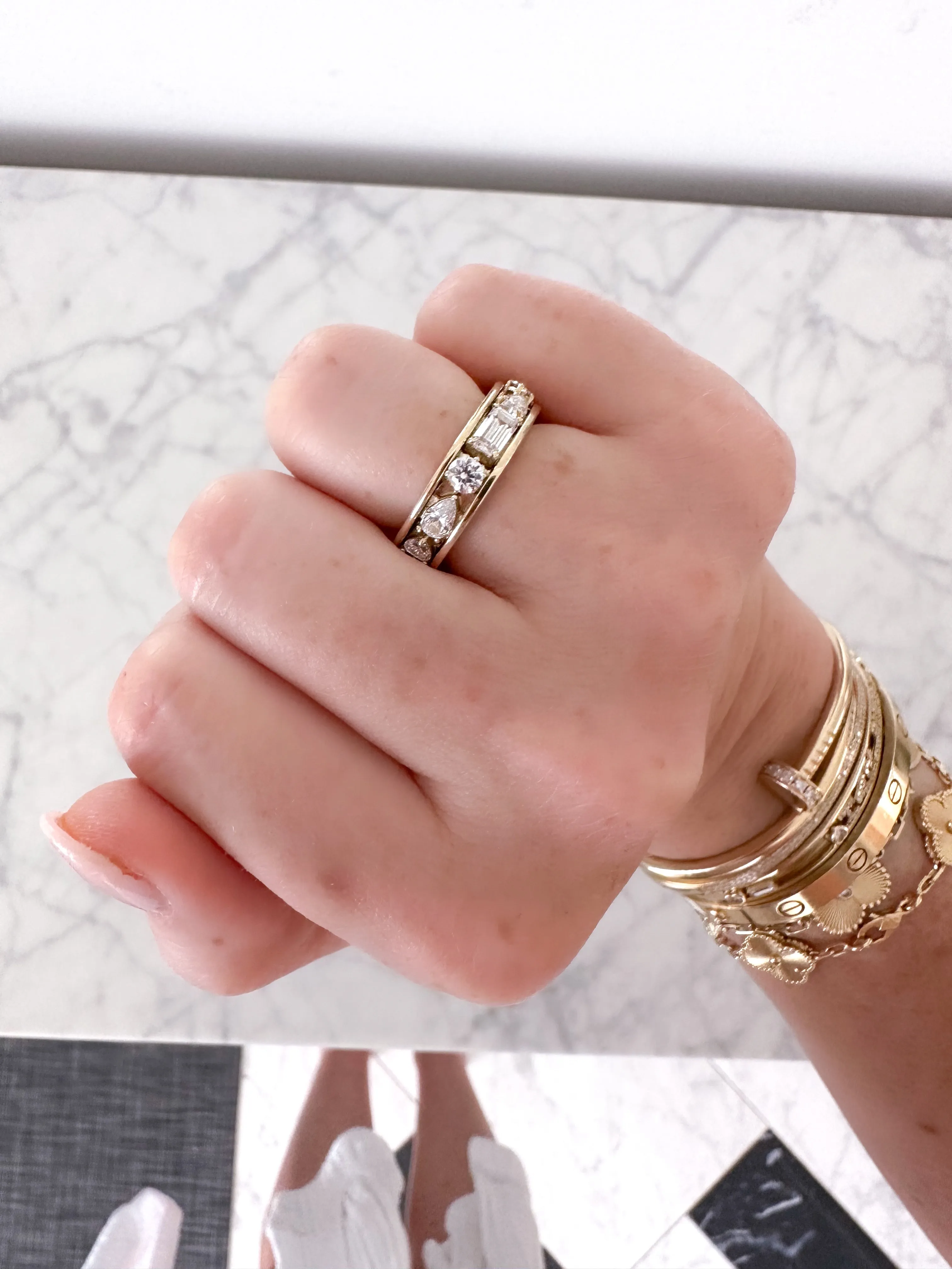 14k Skinny Mini Charm Ring