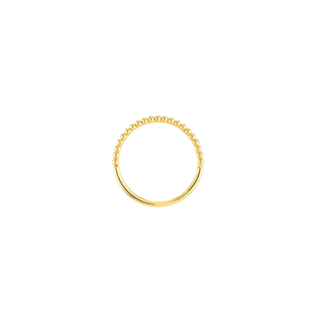 14K Yellow Gold Beaded Single Row Ring.