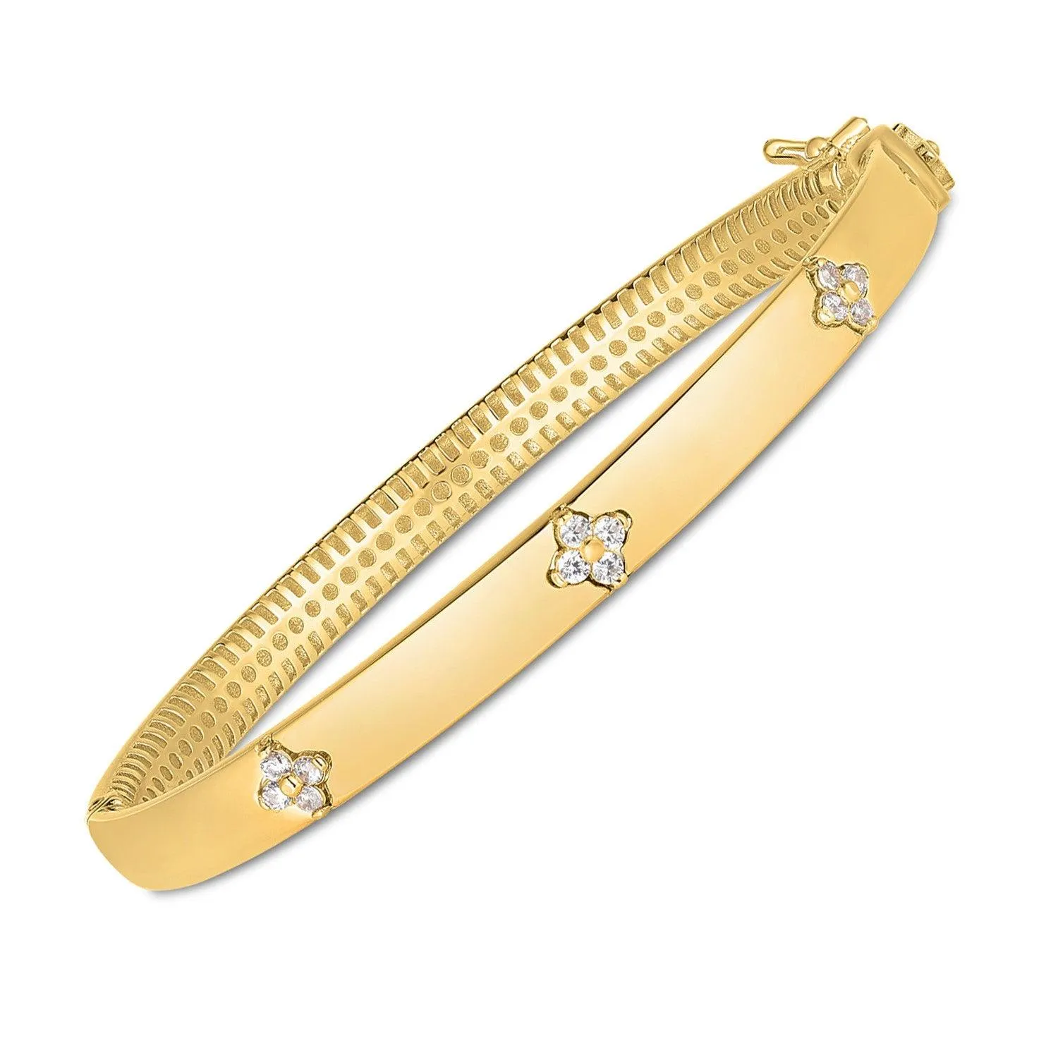 14k Yellow Gold Trilogy Diamond Bangle