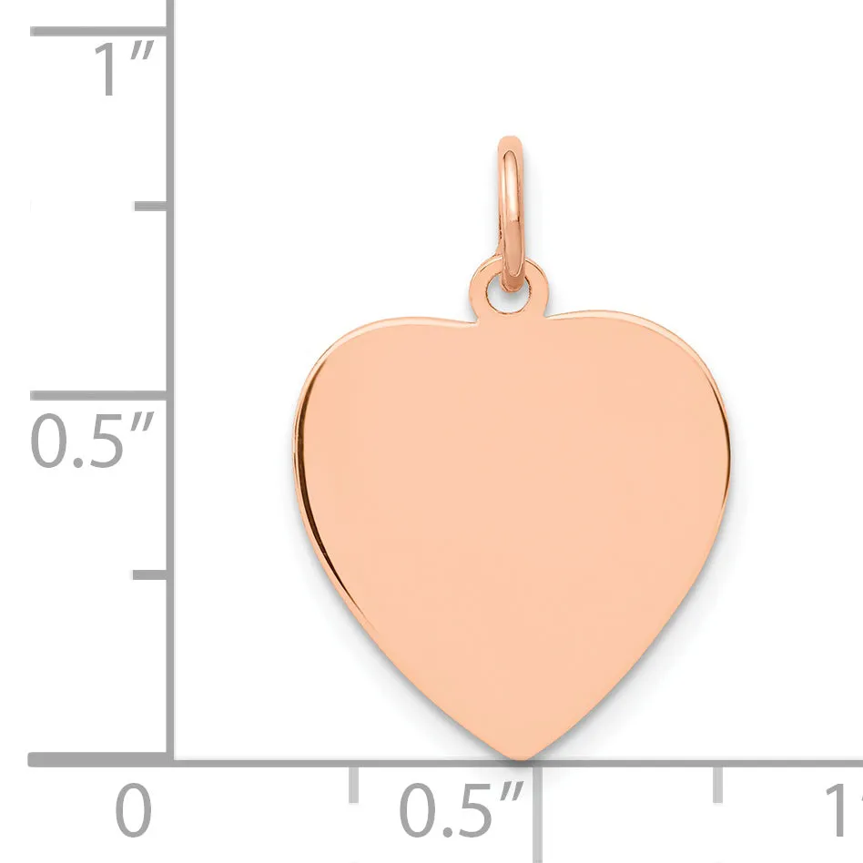 14Kt Rose Gold Polished Finish Heart Shaped Disc Pendant