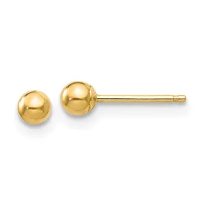 14KT Yellow Gold 3MM Ball Stud Earrings