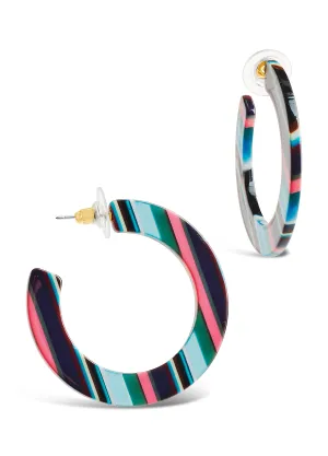 1.75" Resin Flat Hoops [Candy Stripe]