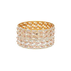 22K Rose & White Gold Bangle Set of 2 (85.3gm)