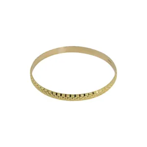 22K Yellow Gold Bangles, Set of 6 W/ Industrial Laser Drill Mark Details, Size 2.4