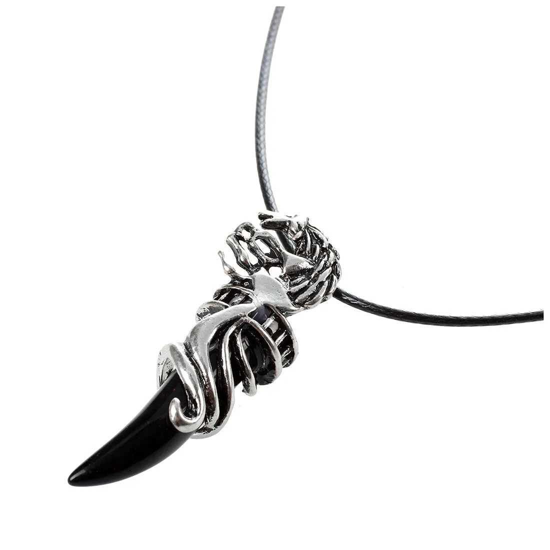 Alloy Acrylics Long Silver Pendant Necklace for Men