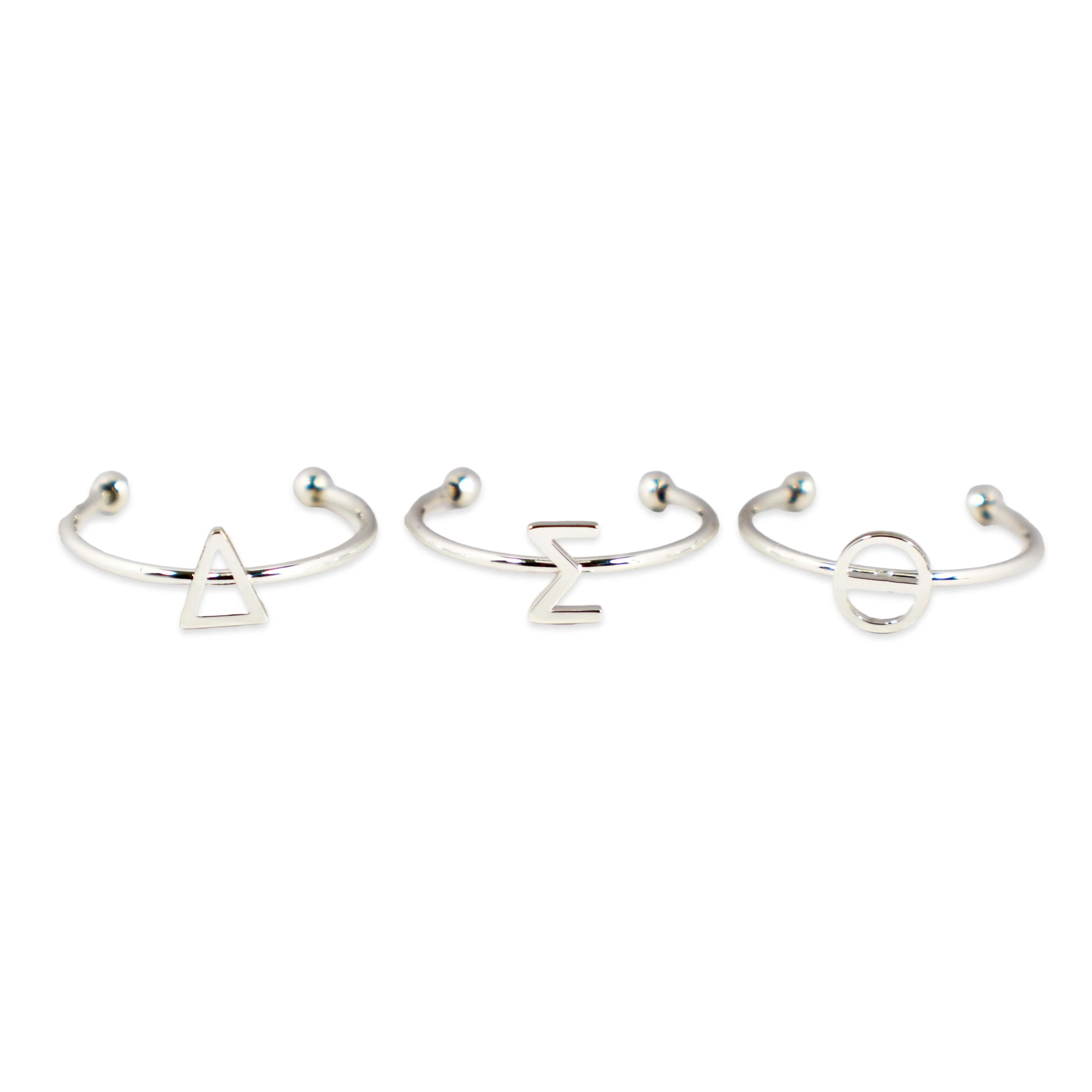 Alpha Delta Pi Silver Stacking Ring Set