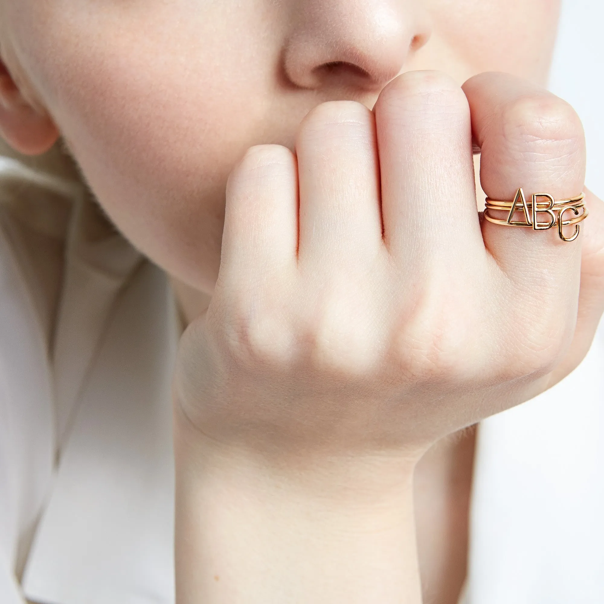 AMELIA STACKABLE INITIAL RING