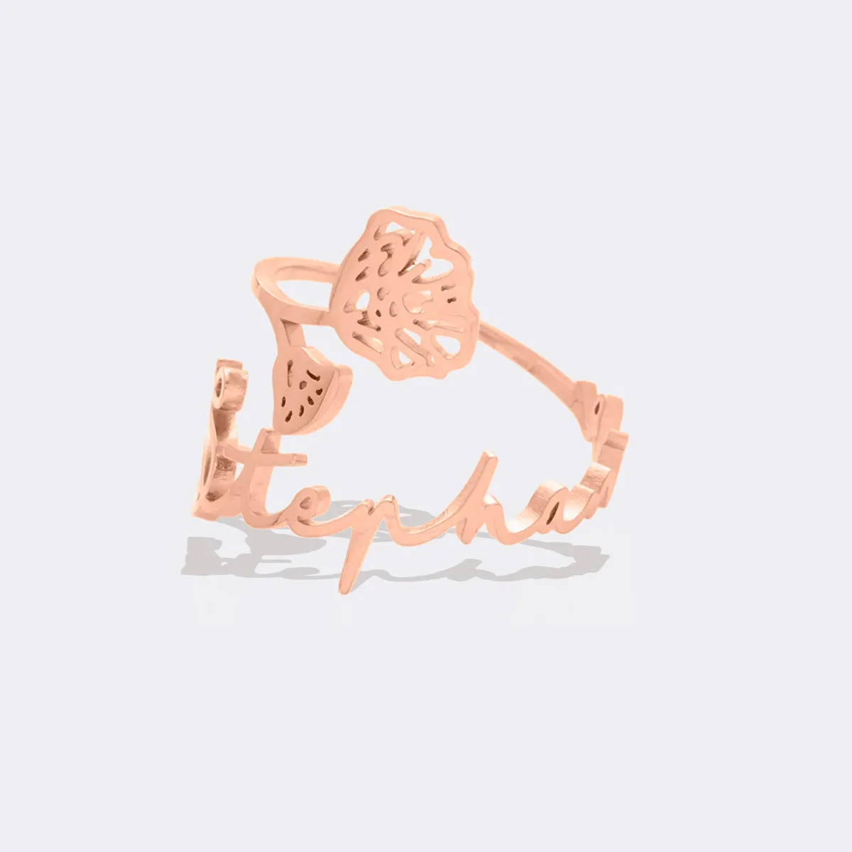 Birth Flower Name Ring