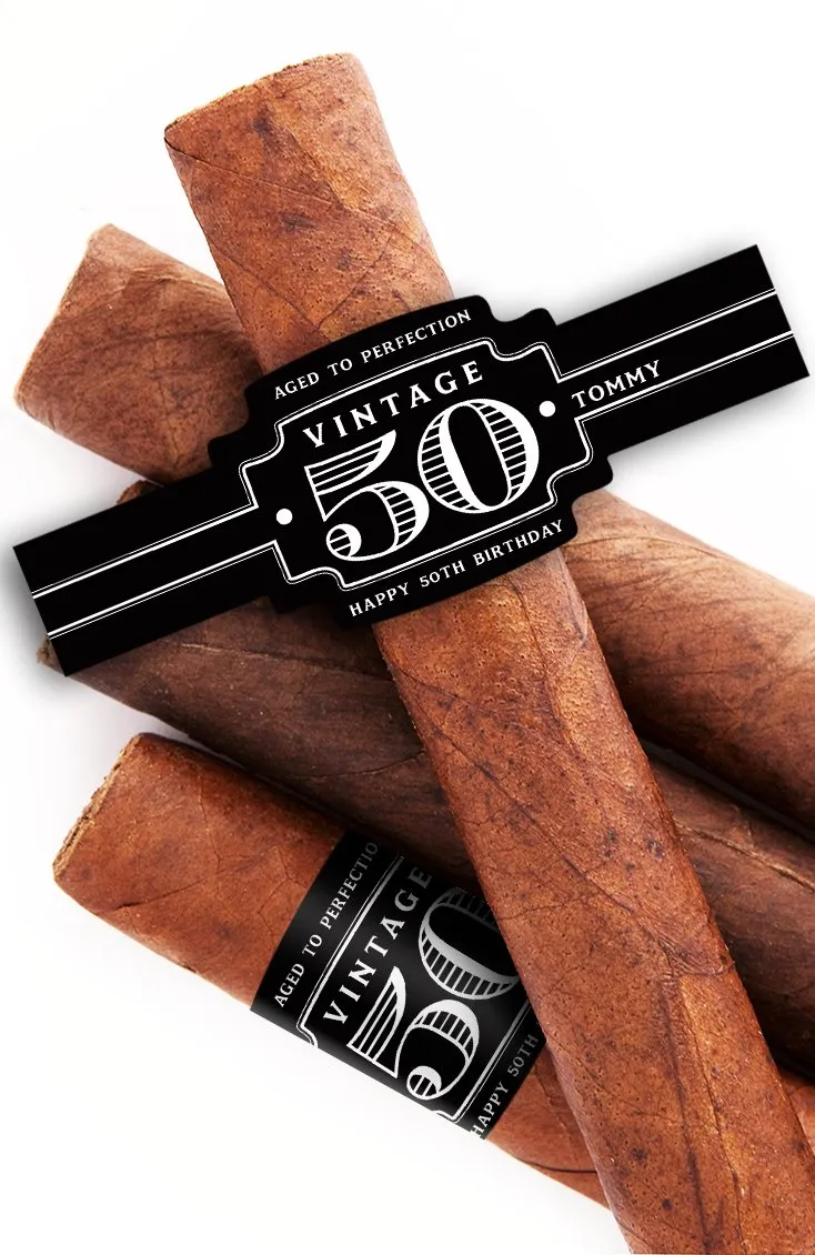 Black Birthday Cigar Bands