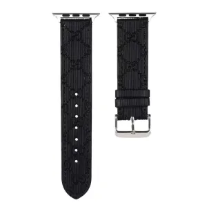 Black Imprint GG Apple Watch Band