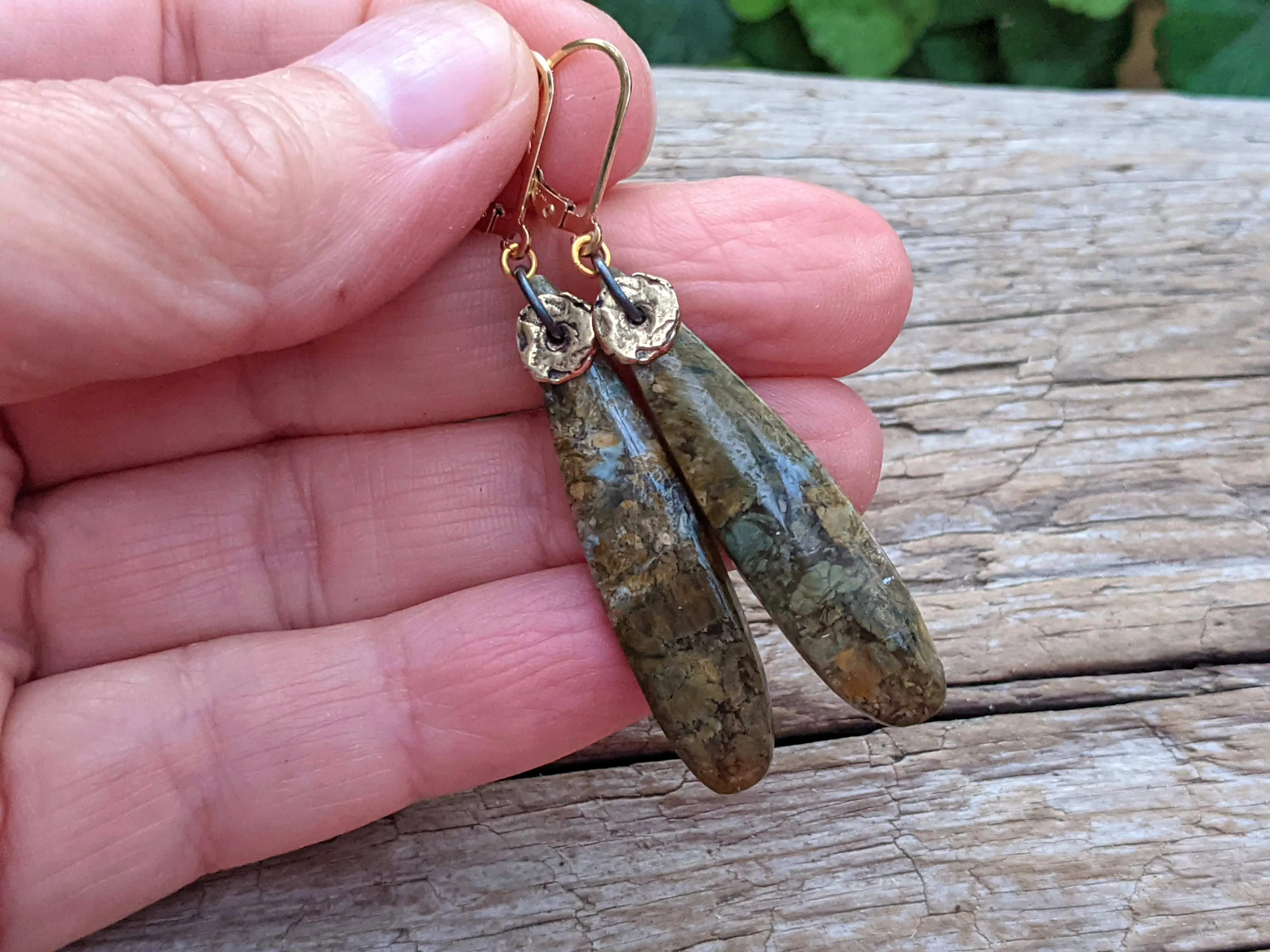 Blue Ocean Jasper Artisan Earrings