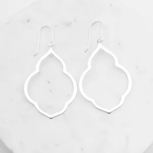 Brushed Sterling Silver Large Persian Window Earrings