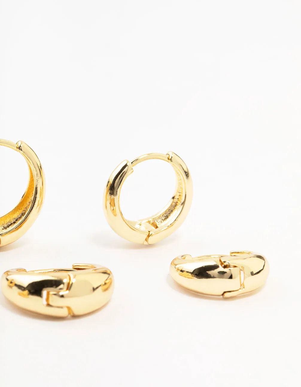 Classic Gold Chunky Hoop Earrings 3-Pack