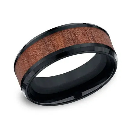 Comfort-Fit Black Cobalt Wedding Band