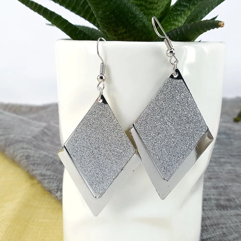 Creative Diamond Frosted Geometric Earrings