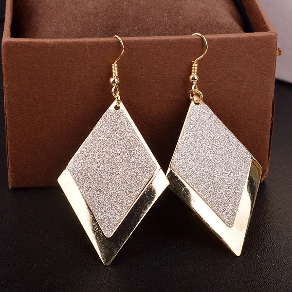 Creative Diamond Frosted Geometric Earrings