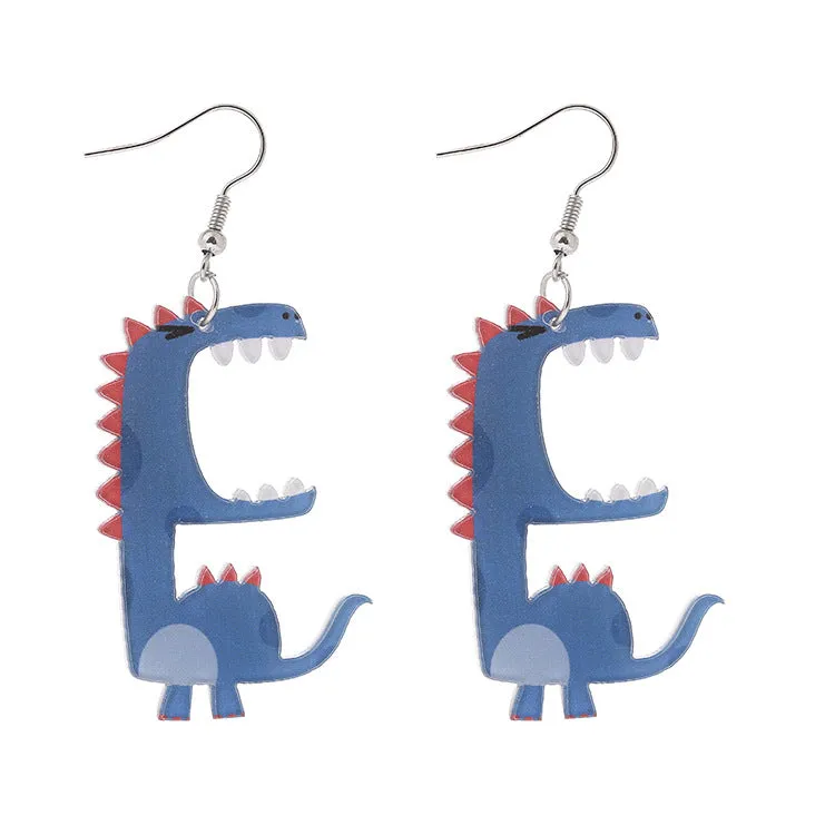 Creative Handmade Acrylic Cartoon Dinosaur Earrings