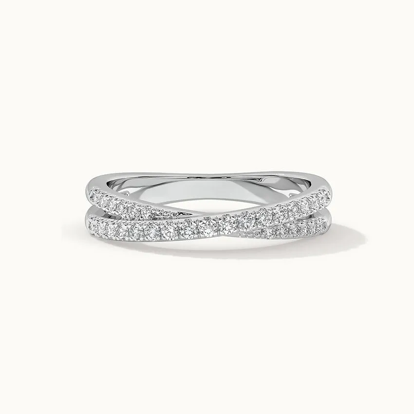 Criss Cross Overlapping Diamond Band