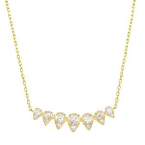 Curved Pear CZ Necklace