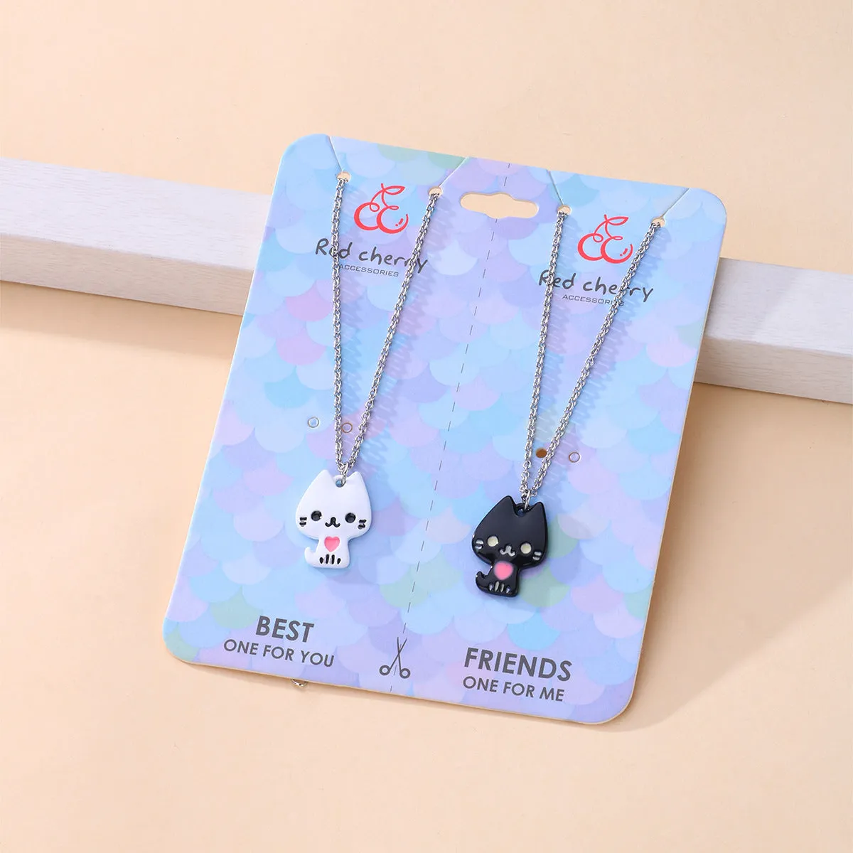 Custom Engraved Cats Necklaces Set for Couples