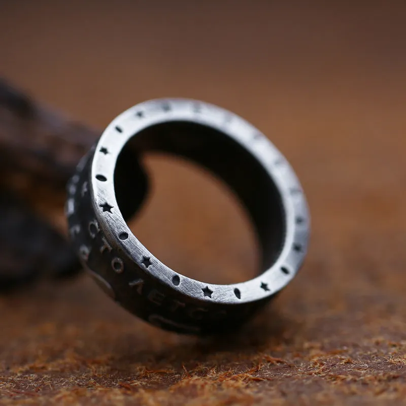 Custom Vintage Titanium Steel Men's Anniversary Ring - Wholesale Stainless Steel Jewelry for Him