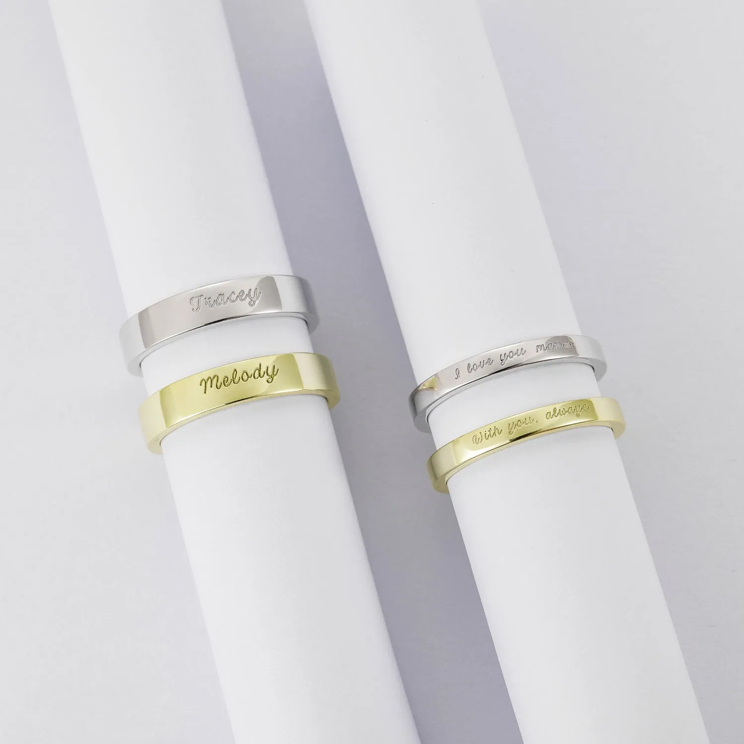 Dainty Engraved Message Ring | 2.5mm