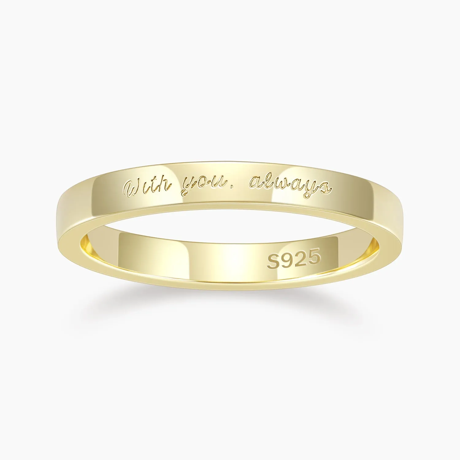 Dainty Engraved Message Ring | 2.5mm