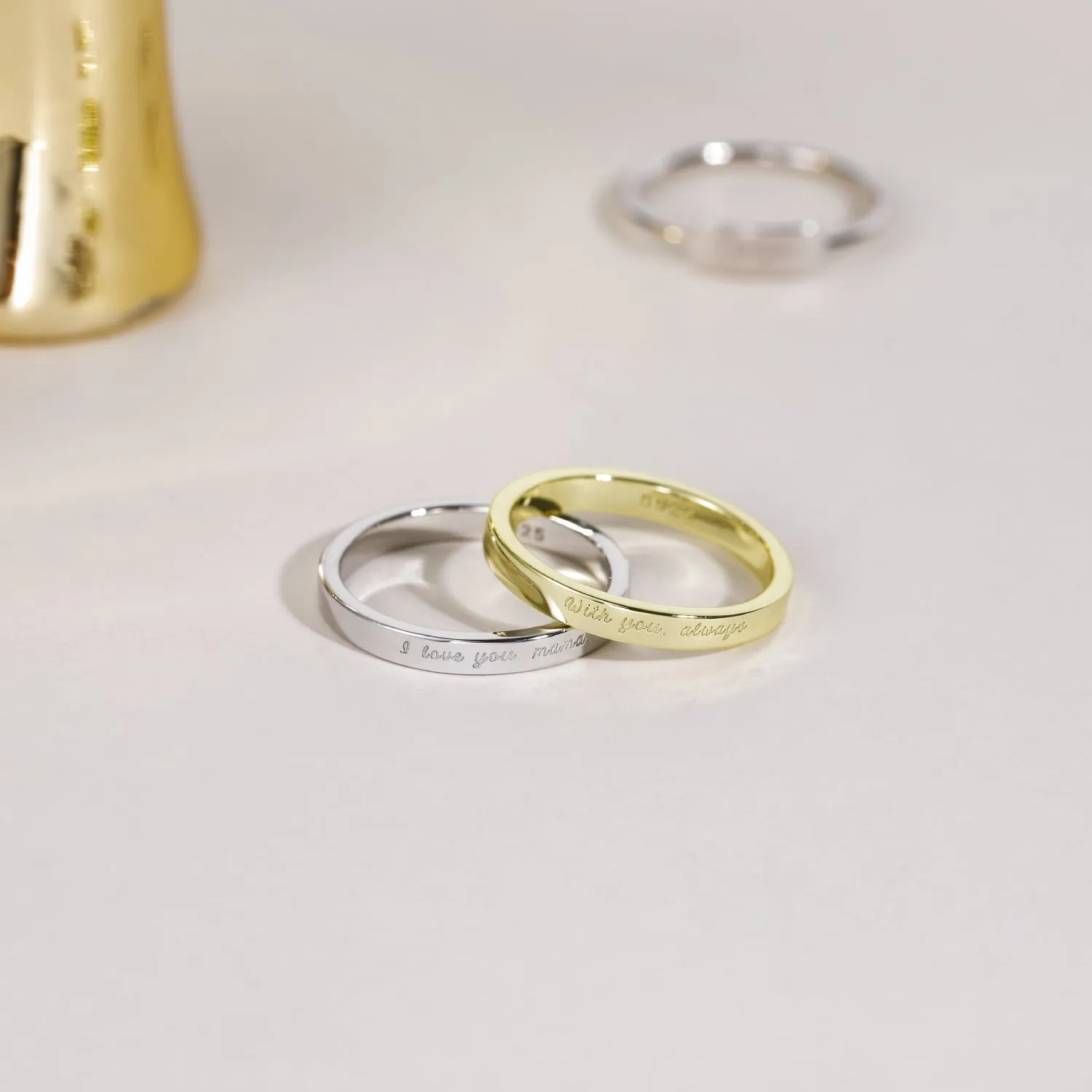 Dainty Engraved Message Ring | 2.5mm