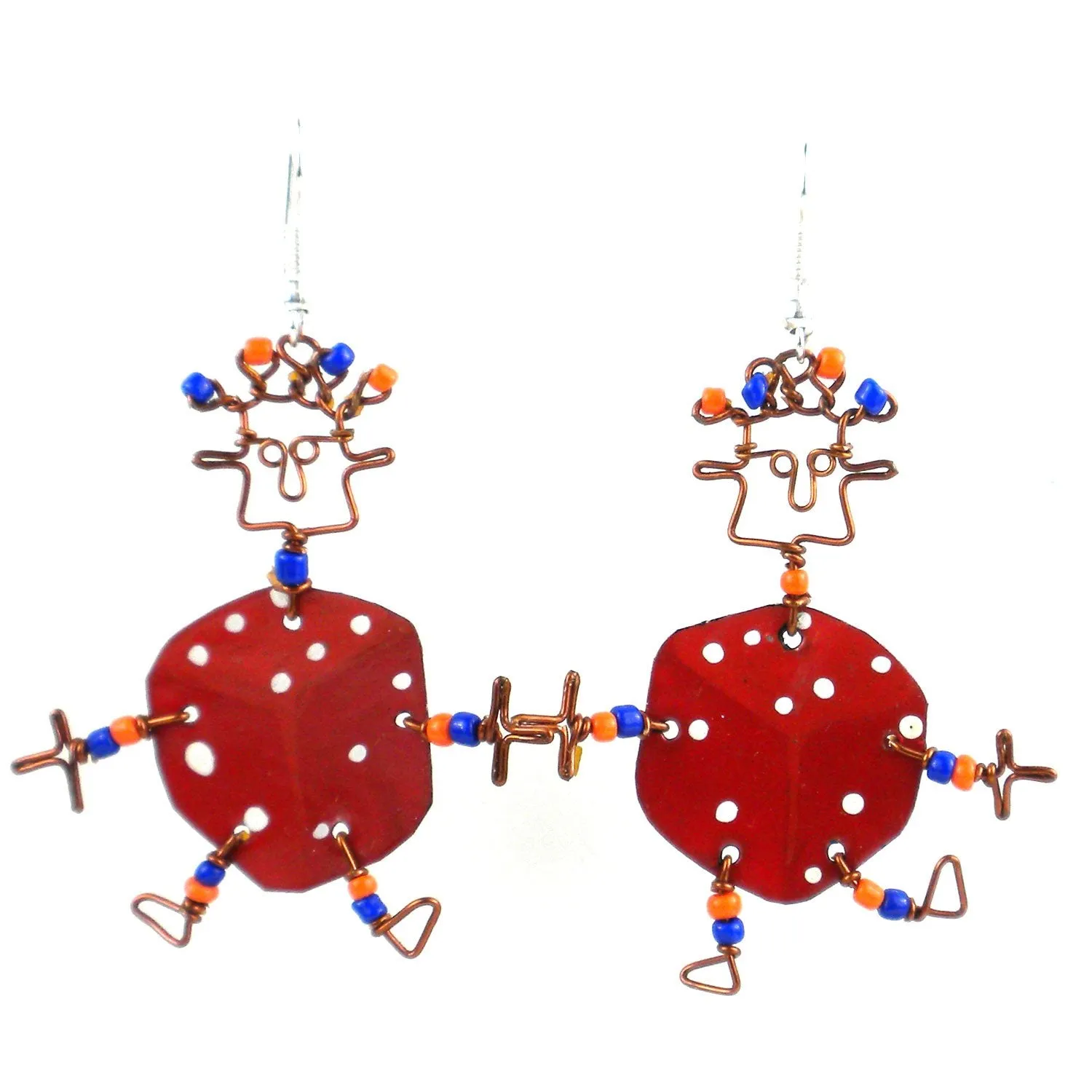 Dancing Girl Lucky Dice Earrings Creative Alternatives