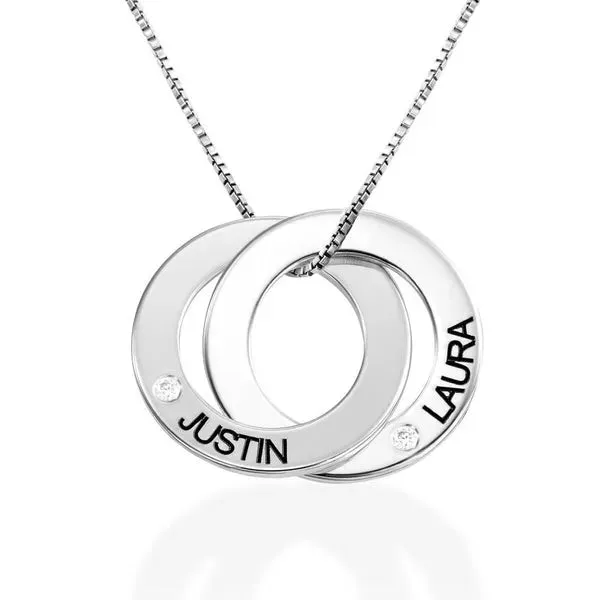 Diamond Double Ring Necklace