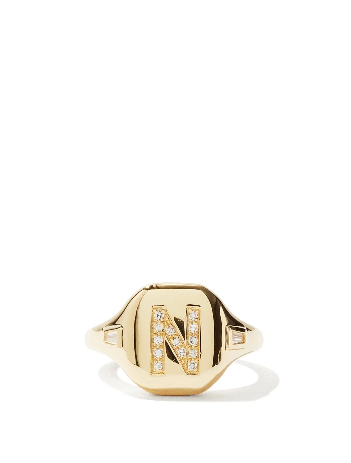 DIAMOND INITIAL PINKY RING