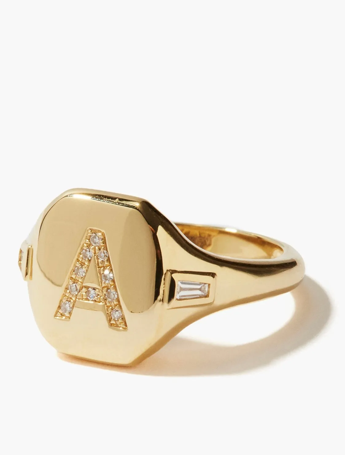 DIAMOND INITIAL PINKY RING