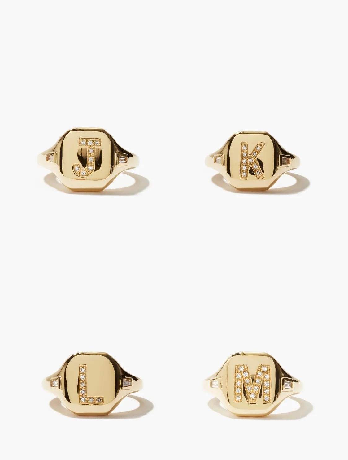 DIAMOND INITIAL PINKY RING