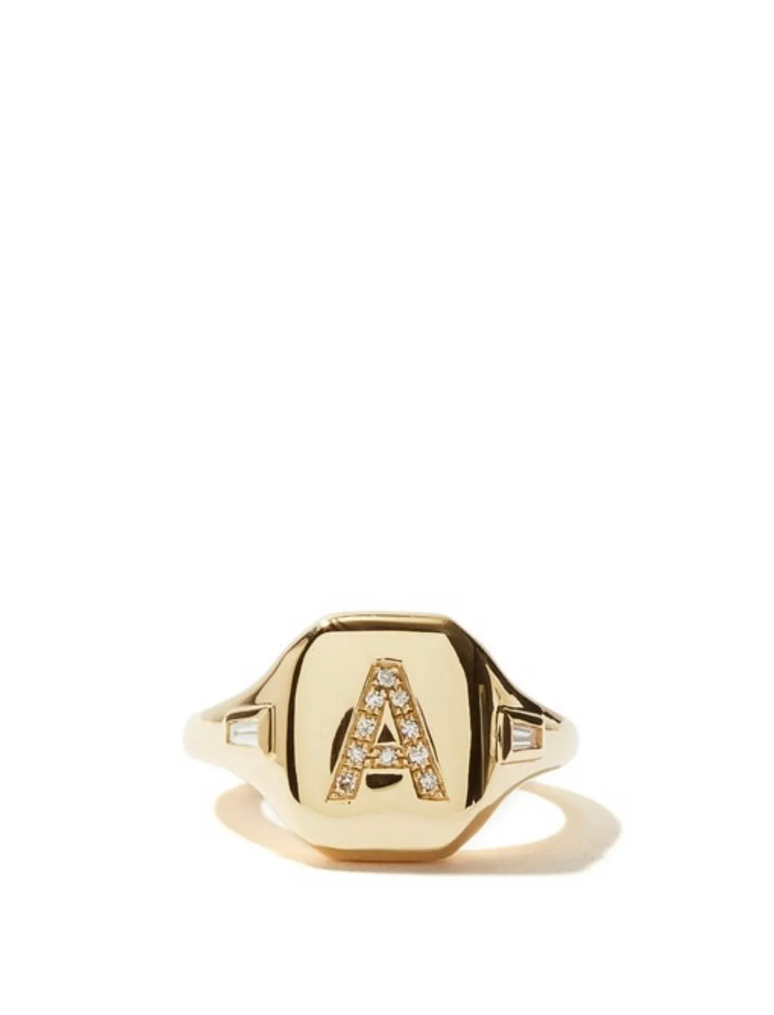 DIAMOND INITIAL PINKY RING