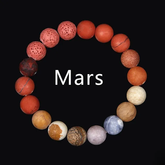 Eight Planets Bracelet Natural Stone Solar system Beads Yoga Bracelet