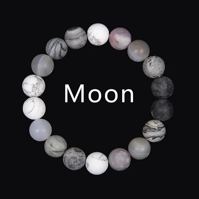 Eight Planets Bracelet Natural Stone Solar system Beads Yoga Bracelet