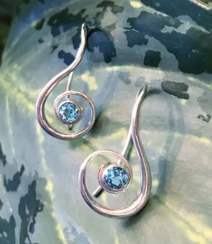 EL Designs Blue Topaz "Lyrical" Earrings