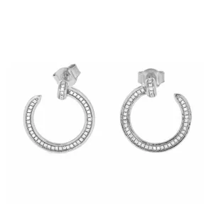 Ella Stein Silver Forward Facing Hoop Earrings