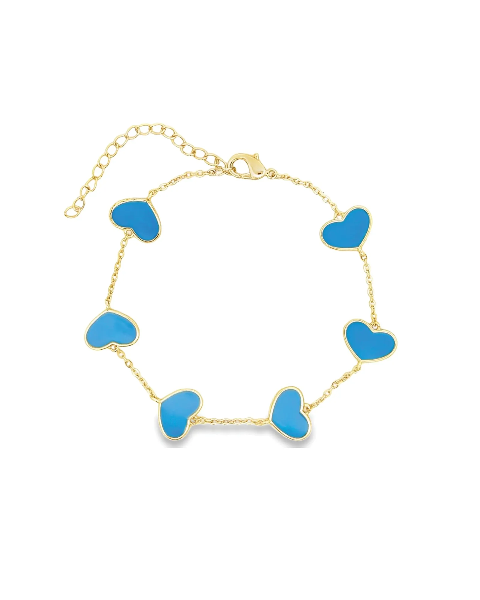 Enamel Heart Station Bracelet