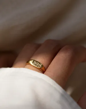 Engraved Oval Signet Ring